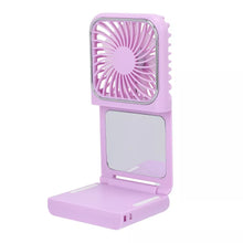 Load image into Gallery viewer, 4-in-1 Foldable Handheld Fan With 2500mAh Power Bank Phone Stand &amp; Makeup Mirror