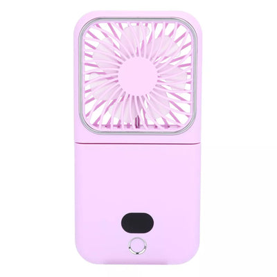 4-in-1 Foldable Handheld Fan With 2500mAh Power Bank Phone Stand & Makeup Mirror