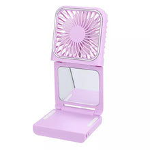 Load image into Gallery viewer, 4-in-1 Foldable Handheld Fan With 2500mAh Power Bank Phone Stand &amp; Makeup Mirror