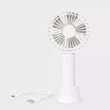 Load image into Gallery viewer, Lightweight USB Rechargeable Handheld Personal Fan With Desktop Base