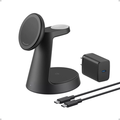 3-in-1 Adjustable Angle Wireless Charging Station Stand